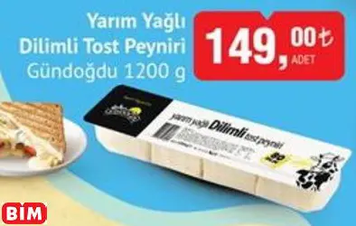 GÜNDOĞDU YARIM YAĞLI DİLİMLİ TOST PEYNİRİ GÜNDOĞDU YARIM YAĞLI DİLİMLİ TOST PEYNİRİ